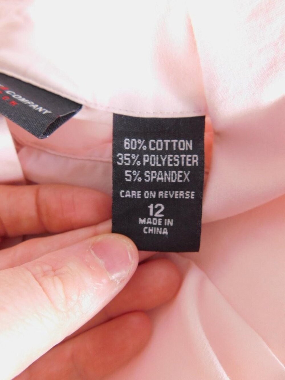 New York & Company Button Up Shirt Womens 12 Pink Collared Long Sleeve Stretch - Picture 7 of 9